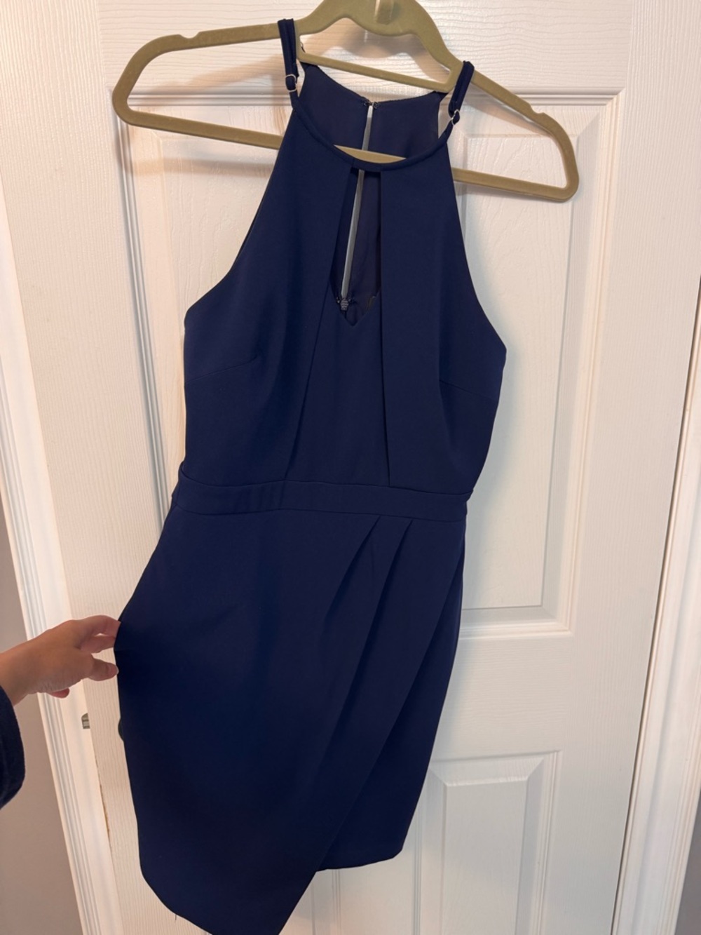 Adelyn Rae Navy Halter Mini Dress